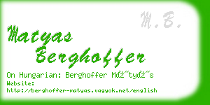 matyas berghoffer business card